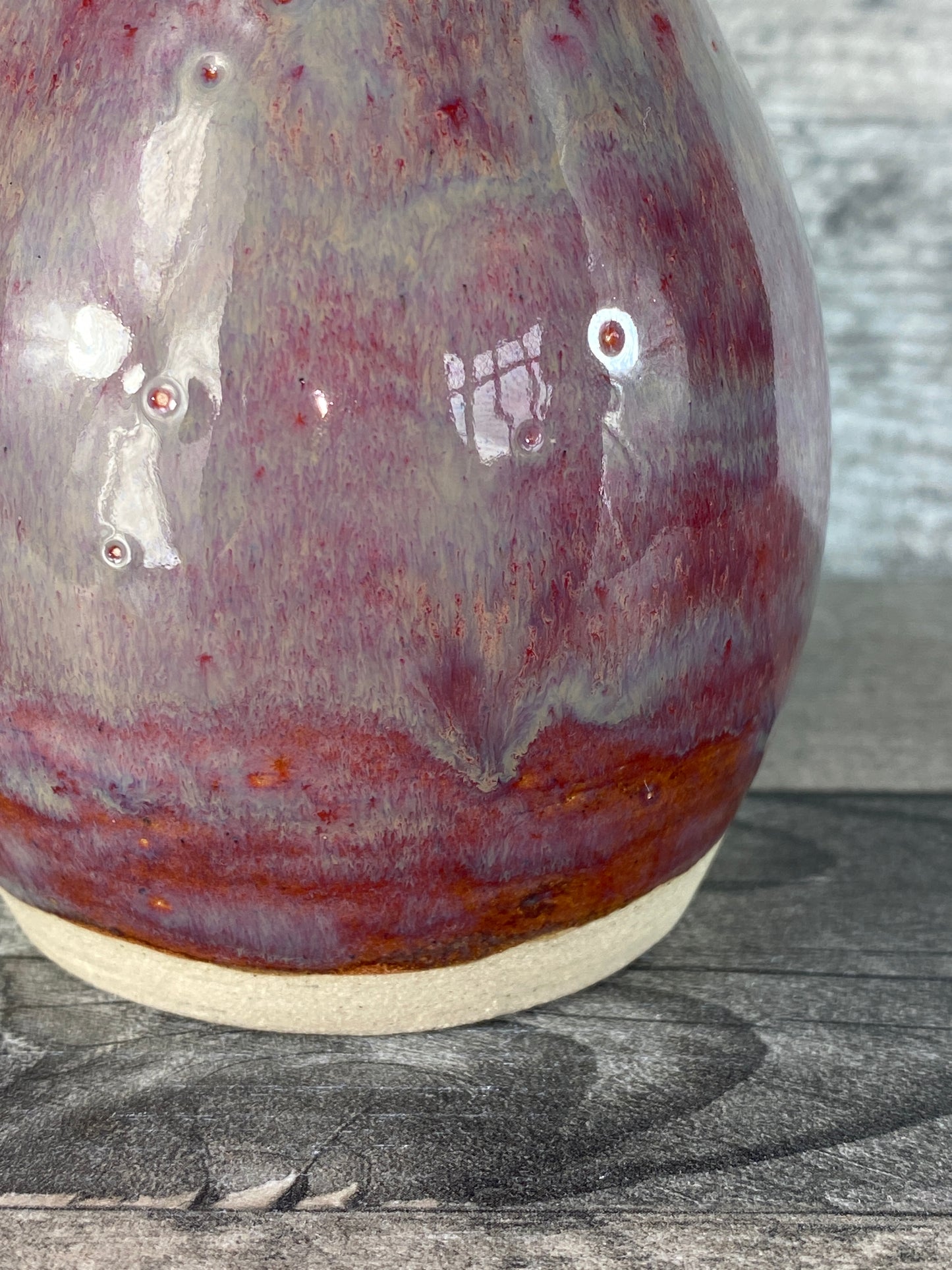 Burgundy Grey Vase
