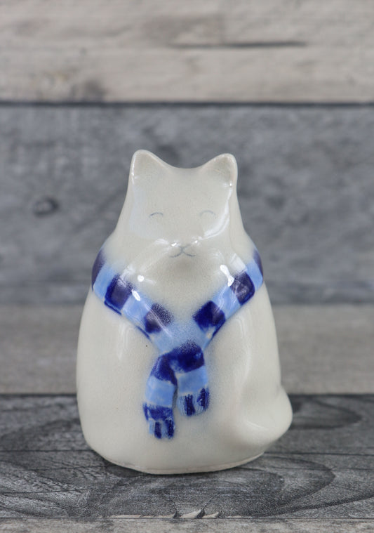 Blue Scarf White Cat