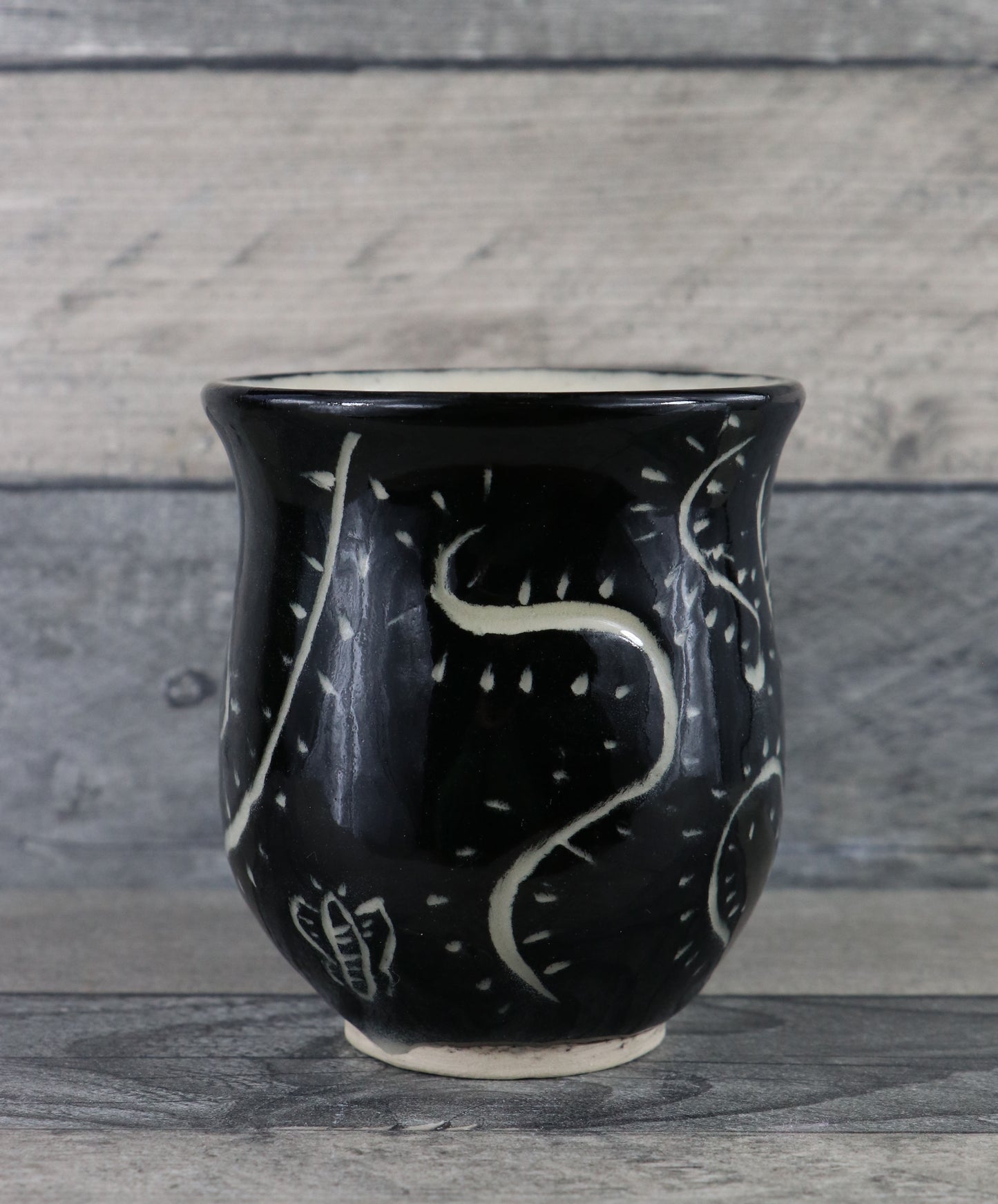 Black Sgraffito Mug