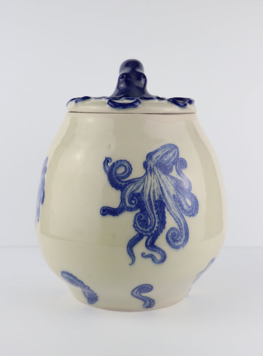 Large Octopus Lidded Pot