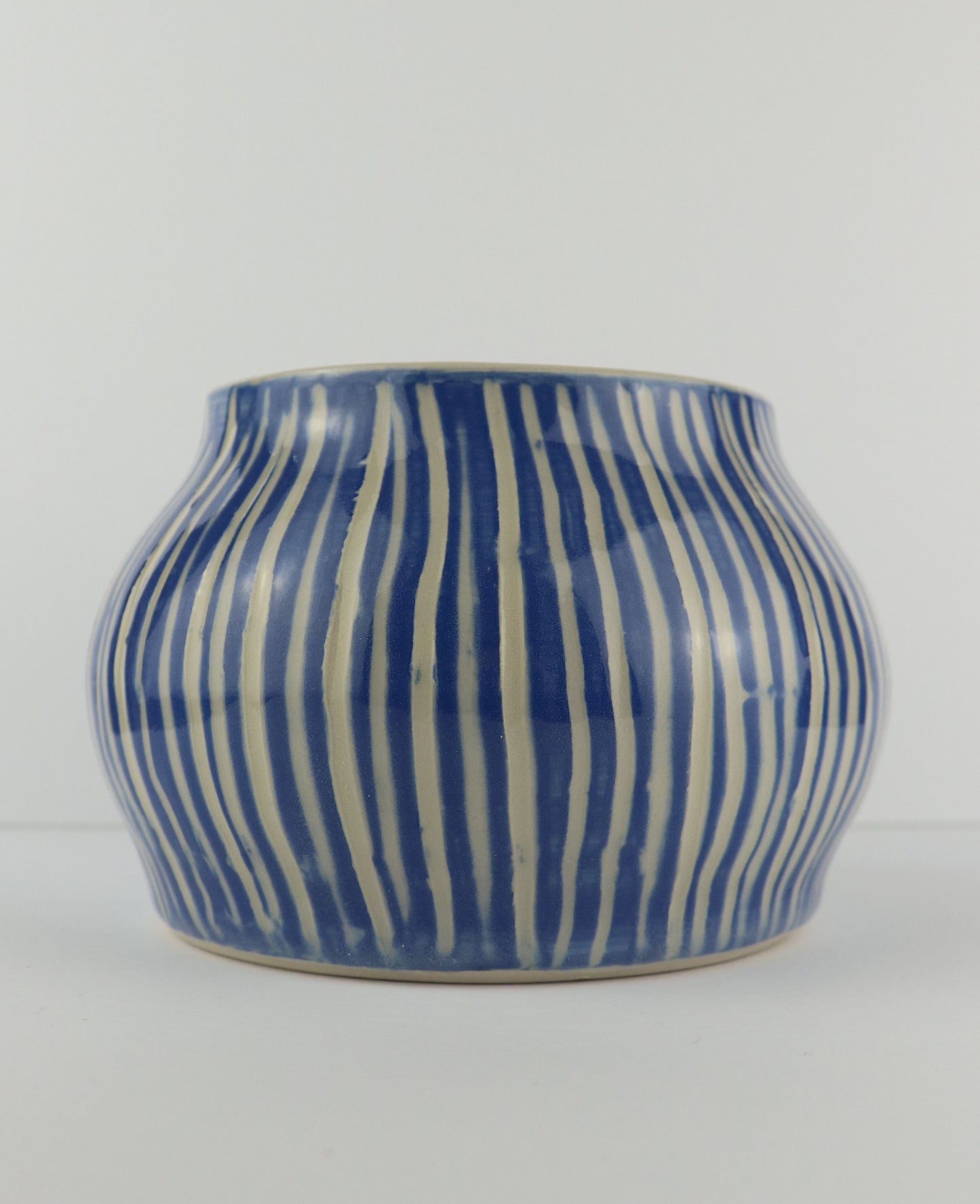 Blue Striped Pot