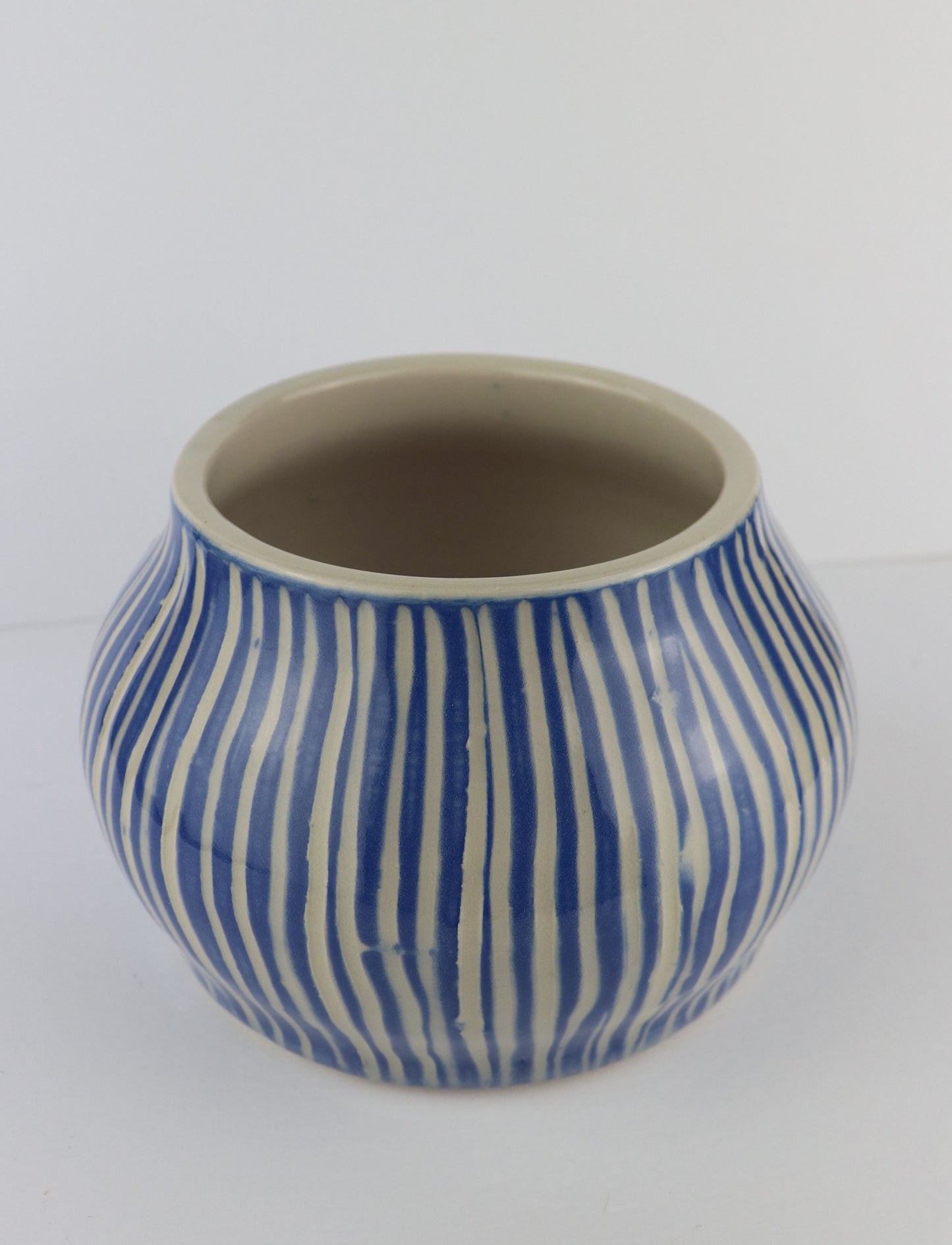 Blue Striped Pot