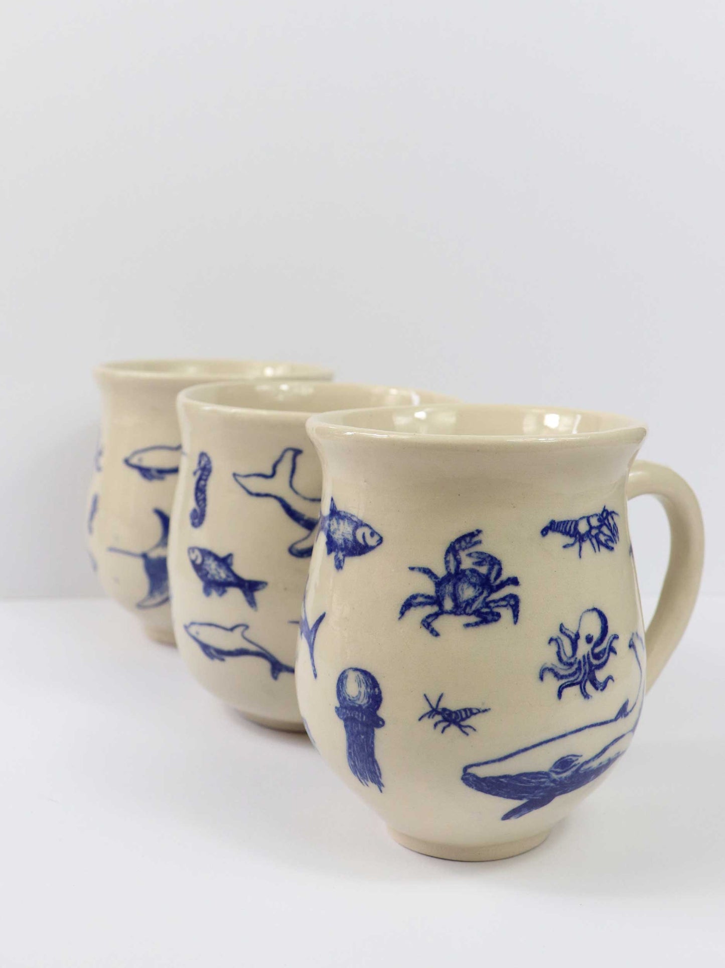 Blue sea life mug