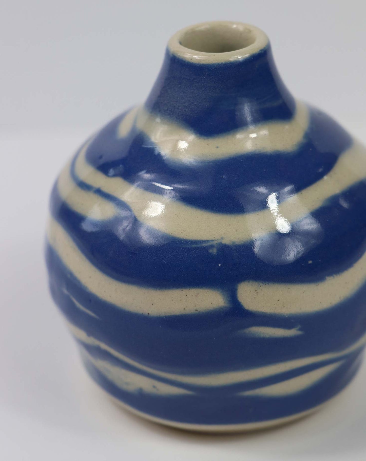 Blue line bud vase