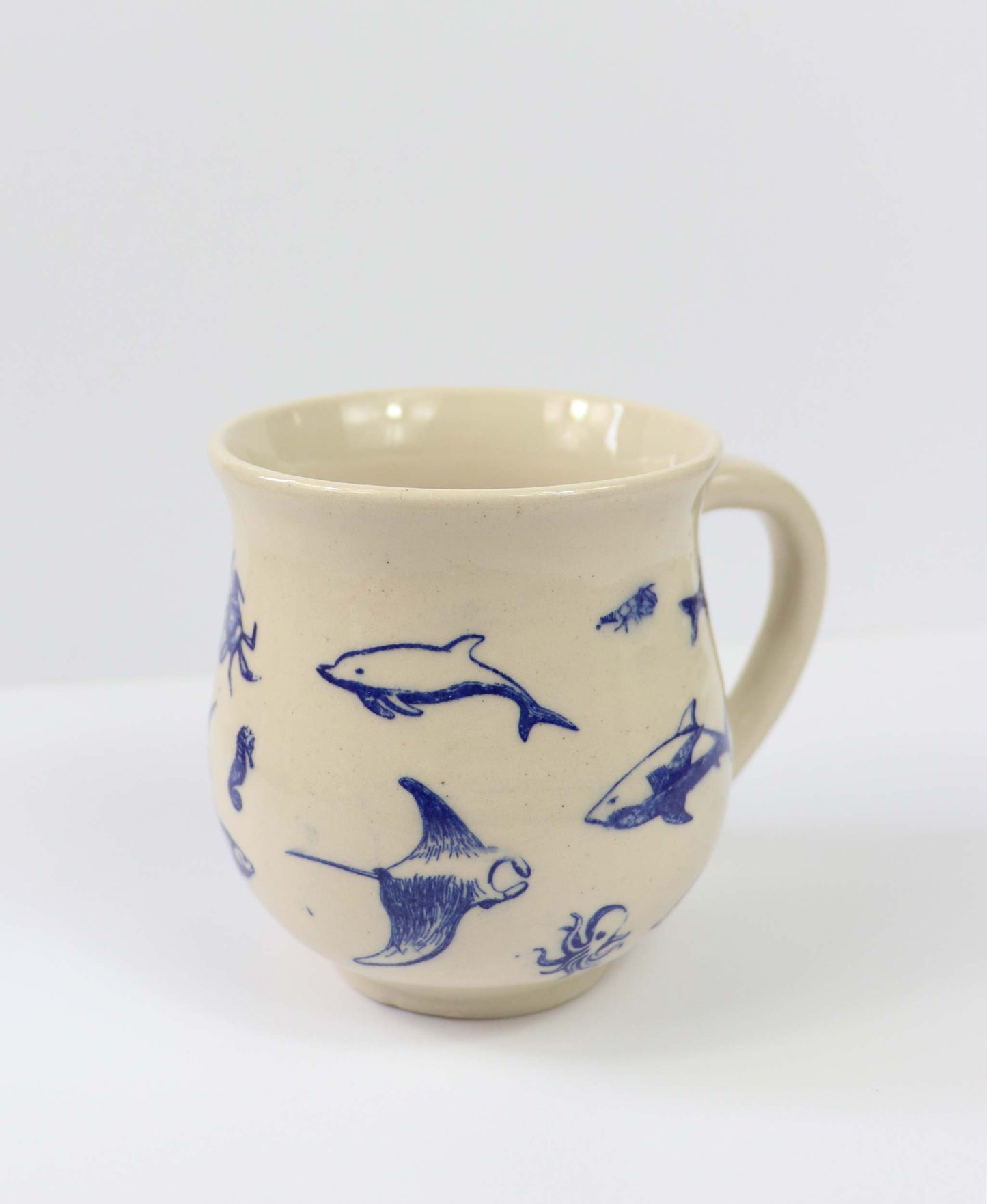 Blue sea life mug